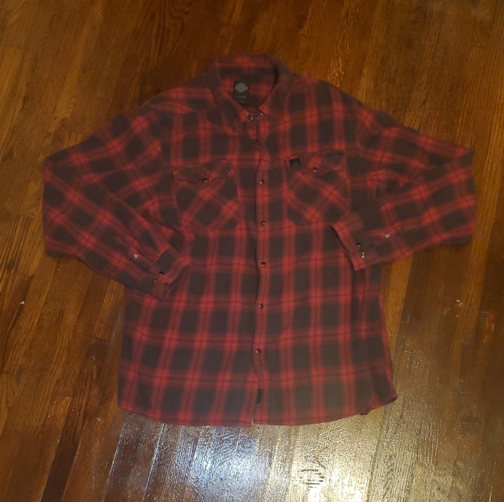Harley Davidson flannel button down XL